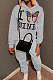 Fashion Casual Letter Butterfly Printing Long Sleeve Hooded Sporty Sets MF5195
