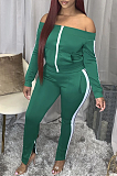 Casual Sporty Long Sleeve Off Shoulder Long Pants Sets RZ8056