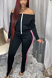 Casual Sporty Long Sleeve Off Shoulder Long Pants Sets RZ8056