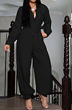 Pure Color Loose Sexy Jumpsuit Woven Fabric Casual Jumpsuit R6362