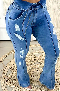 Casual Basics Distressed High Waist Jeans ORY5175
