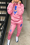 Casual Sporty Letter Cartoon Graphic Long Sleeve Hoodie Long Pants Sets NYF8022