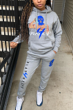 Casual Sporty Letter Cartoon Graphic Long Sleeve Hoodie Long Pants Sets NYF8022