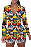 Casual Polyester Animal Graphic Cartoon Graphic Long Sleeve Shorts Sets SDD9449