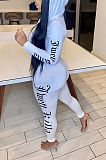 Street Style Polyester Letter Long Sleeve Hoodie Long Pants Sets YLY161