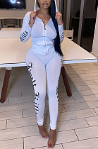 Street Style Polyester Letter Long Sleeve Hoodie Long Pants Sets YLY161