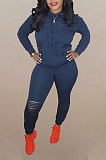 Casual Sporty Long Sleeve Round Neck Hoodie Long Pants Sets DN8543
