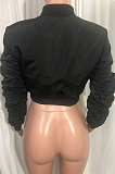 Fashion Long Sleeve Cardigan Bubble Sleeve Keep Warm Casual Down Jacket AMM8290