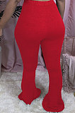 Sexy Pure Color Casual Tight High Waist Bind Flare Leg Pants SN3875