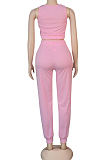 Orange Casual Cotton Long Sleeve Utility Blouse Long Pants Sets K2002