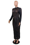 Night Out Sexy Long Sleeve Round Neck Long Dress CCY8752
