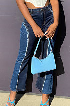 Washing Spliced Color Matching Boot Sexy Jeans Long Pants LA3230