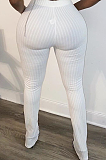 Sexy Polyester Mid Waist Pit Strip Long Pants OH3880