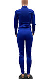 Cultivate One's Morality Ruffle Pants Sets Long Sleeve High Neck Casual Sporty Two-Piece FH115