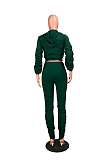 Casual Long Sleeve Shirred Detail Tee Top Pile Long Pants Sets MMG1030