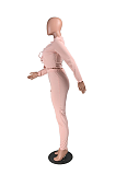 Elegant Long Sleeve Auricular Auricle Self Belted Capris Pants Sets MMG1024