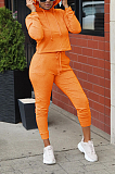 Sporty Long Sleeve Knotted Strap Hoodie Sweat Pants Sets MMG8034