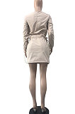 Long Sleeve Ruffle Fleece Above Knee / Short Skirt Sets ATE5212