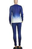 Casual Pure Color Gradient Long Sleeve Two- Piece M1115