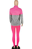 Autumn Winter Spliced Double Sided Coral Fleece Two-Piece YYZ850
