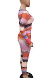 Fashion Womenswear Rib Color Long Sleeve Casual Sets WA7106