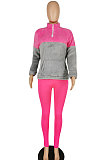 Autumn Winter Spliced Double Sided Coral Fleece Two-Piece YYZ850