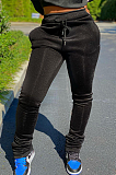 Street Style Casual Polyester Waist Tie Capris Pants DN8552