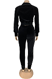 Casual Long Sleeve Tee Top Long Pants Korean Velvet Sequins Sets DN8553