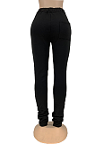 Street Style Casual Polyester Waist Tie Capris Pants DN8552