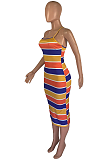 Modest Sexy Simplee Striped Sleeveless Halterneck Slip Dress MMS8013