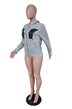 Casual Modest Sporty Figure Graphic Long Sleeve Hoodie N9255