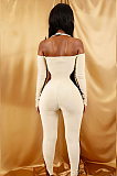 Night Out Sexy Long Sleeve Scoop Neck Off Shoulder Bodycon Jumpsuit BDF8041