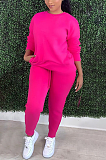 Casual Sporty Long Sleeve Round Neck Long Pants Sets YFS3615