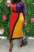 Fashion Casual Womenswear Multicolor Spliced Dress MDF5187