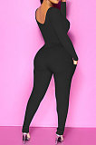 Autumn Winter Pure Color Sexy Cultivate One's Morality Jumpsuits Club Suit ATE5215