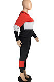 Contrast Color Spliced Hooded Casual Sport Two-Piece LMM8209