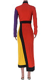 Fashion Casual Womenswear Multicolor Spliced Dress MDF5187