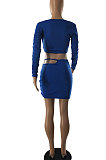 Club Sexy Shirred Detail Fashion  Skirts Sets SQ6245
