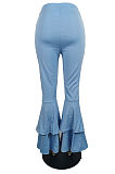 Casual Polyester Mid Waist Long Pants Flare Leg Pants ABL6605