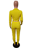 Casual Long Sleeve Lapel Neck Flat Pocket Long Pants Coat Sets ABL6637