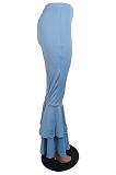 Casual Polyester Mid Waist Long Pants Flare Leg Pants ABL6605