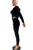 Womenswear Air Layer Cortical Line Spliced Fashion Casual Two-Piece YR8061