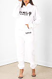 Casual Sexy Letter Long Sleeve Fluffing Hoodie Long Pants Sets MY9769