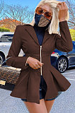Fashion Casual Personality Zipper PU Coat Fur Coat W8347