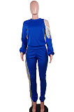 Pure Color Long Sleeve Tassel Fashion Two-Piece AWL5823