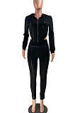 Womenswear Air Layer Cortical Line Spliced Fashion Casual Two-Piece YR8061