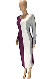 Fashion Casual Long Sleeve U Neck Club Cultivate One's Morality Package Arm  Long Dress SM9127