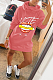 Autumn Winter Sporty Mouth Graphic Long Sleeve Hoodie Midi Dress AA5207