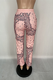 Casual Simplee Pop Art Print Mid Waist Long Pants XQ1054