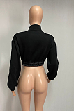 Casual Pu Leather Long Sleeve Lapel Neck Coats XQ1061